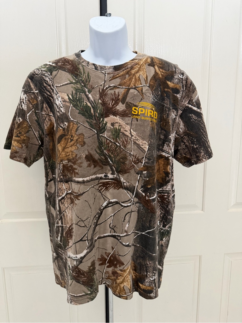 Russell Outdoors Brown Camo Short-Sleeve Work Shirt Sz XL
